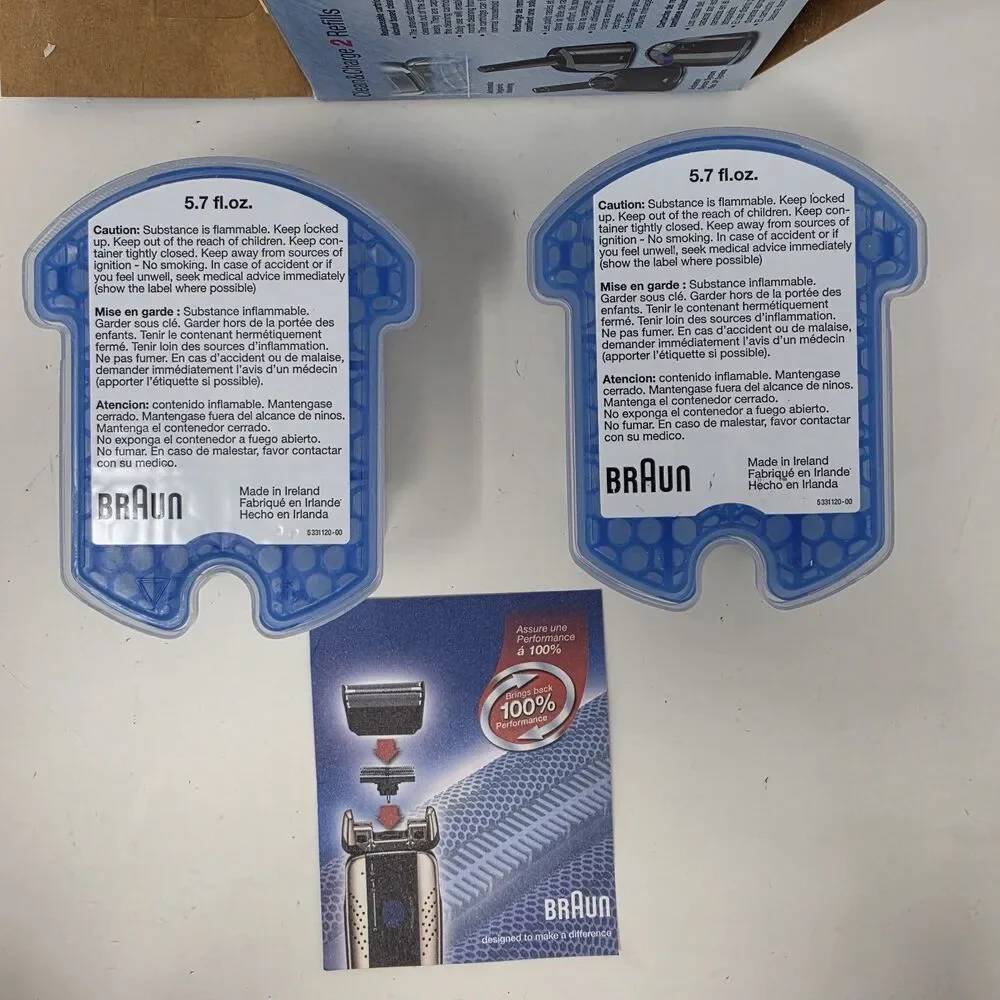 Braun Clean & Renew Charge Cartridge Shaver Cleaner 4 X 170 ml CCR 2 Open Box